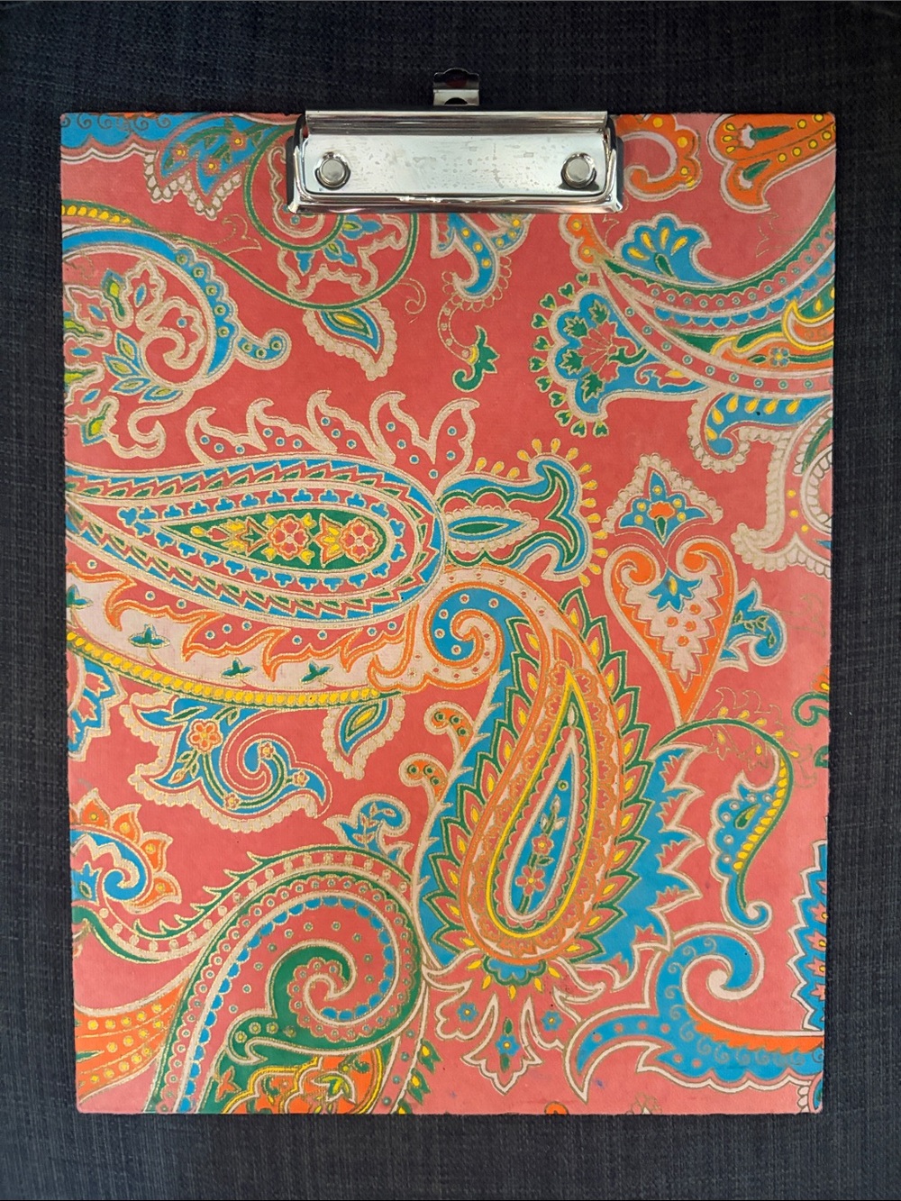 Paisley Pattern Clipboard — Coral Multicolor